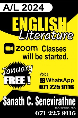 English Literature clases for 2024 A/L students